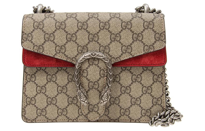 GUCCI Dionysus Canvas With Suede Chain Bag, Crossbody Bag, Shoulder Bag Women's