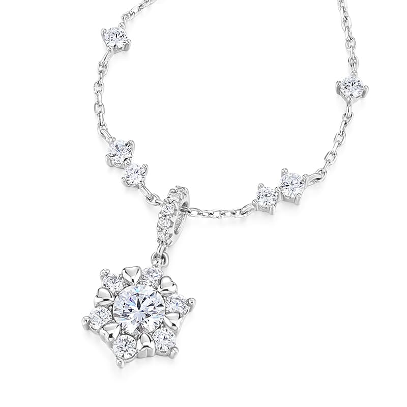 KADER S925 Серебряные ожерелья женские серебристо-белые в подарочной упаковке