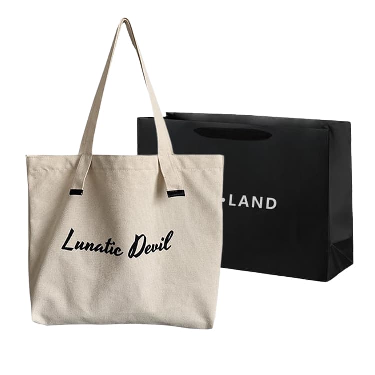 PINK·LAND Canvas Tote Bag, Shopping Bag, Canvas Bag, Handbag, Shoulder Bag Regular Women's Multicolor