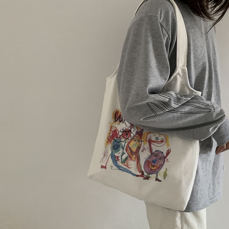 PINK·LAND Canvas Bag Женская сумка на плечо, белая