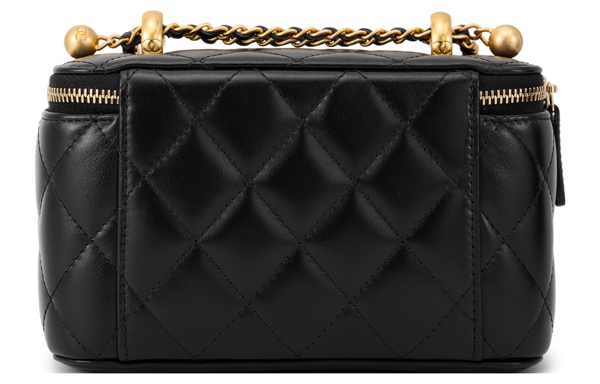 Женская косметичка из коровьей кожи, сумка-коробка, сумка через плечо, сумка через плечо CHANEL черного цвета