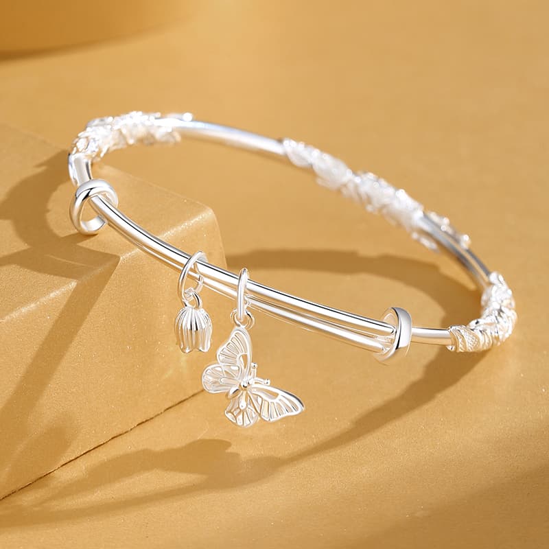 Женские изящные серебряные браслеты YINCHIE S999