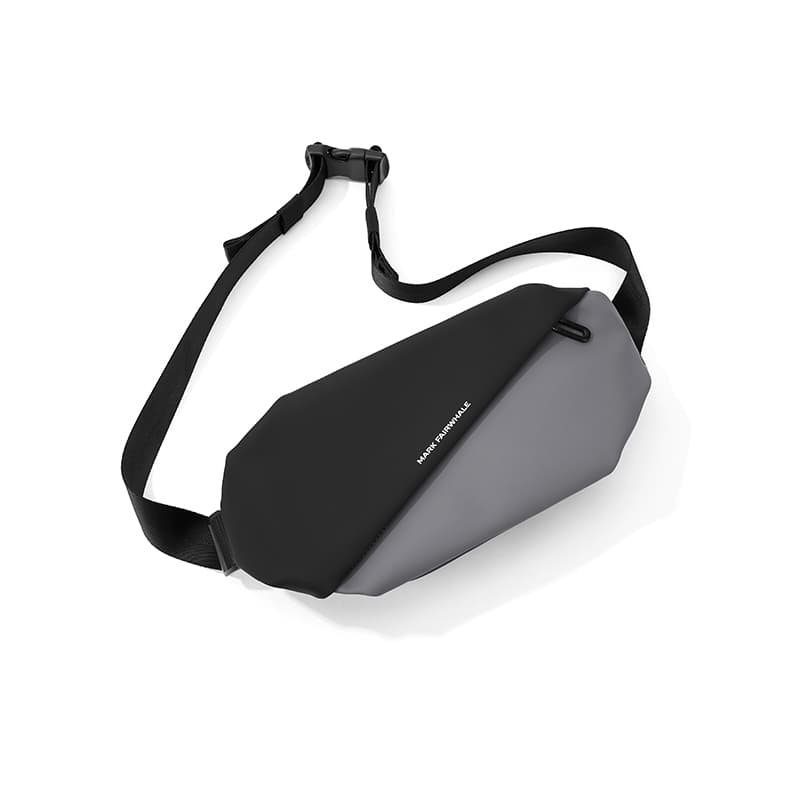 FAIRWHALE PU Shoulder Bag, Crossbody Bag Medium Men's Gray Black