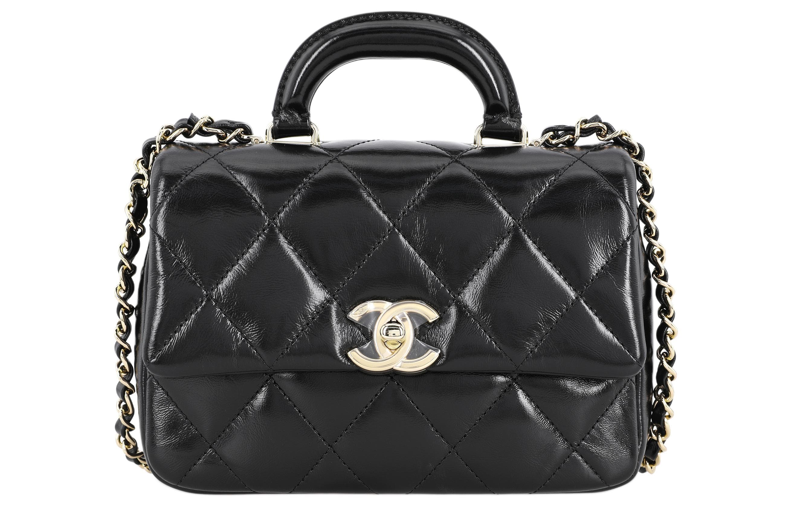 Сумка CHANEL с клапаном из полированной овчины, сумка через плечо, сумка через плечо женская черная