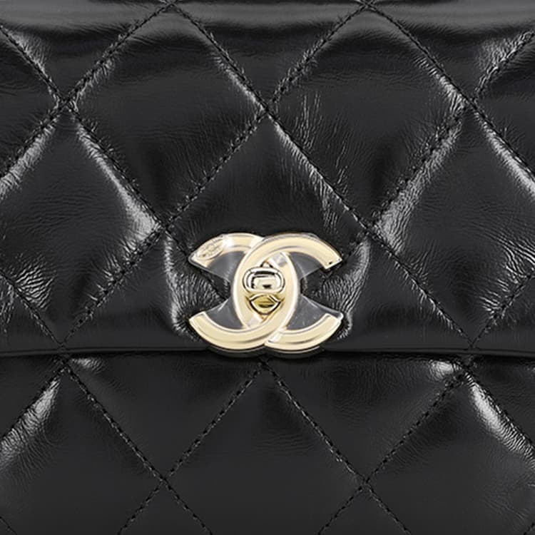Сумка CHANEL с клапаном из полированной овчины, сумка через плечо, сумка через плечо женская черная