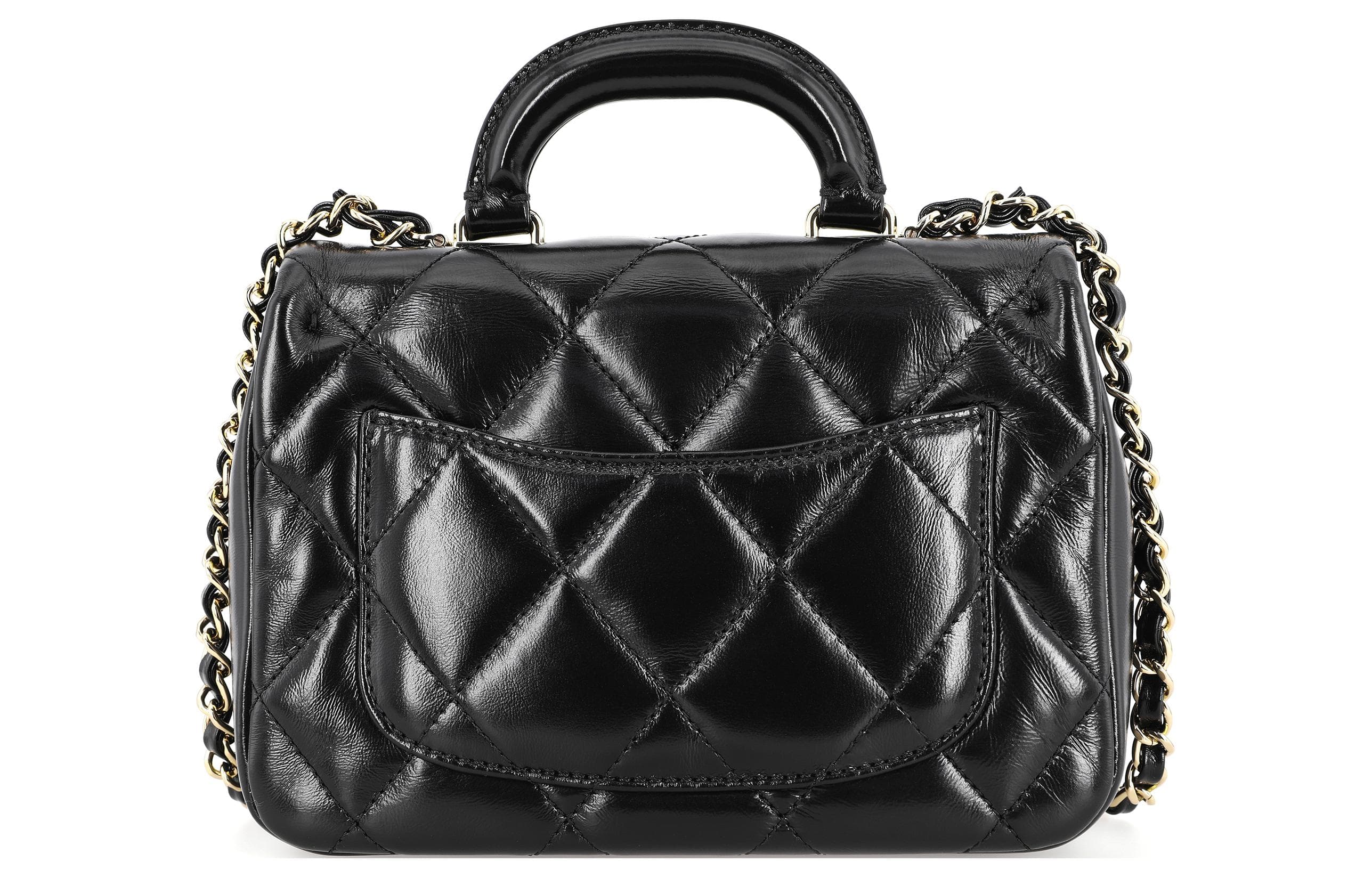 Сумка CHANEL с клапаном из полированной овчины, сумка через плечо, сумка через плечо женская черная