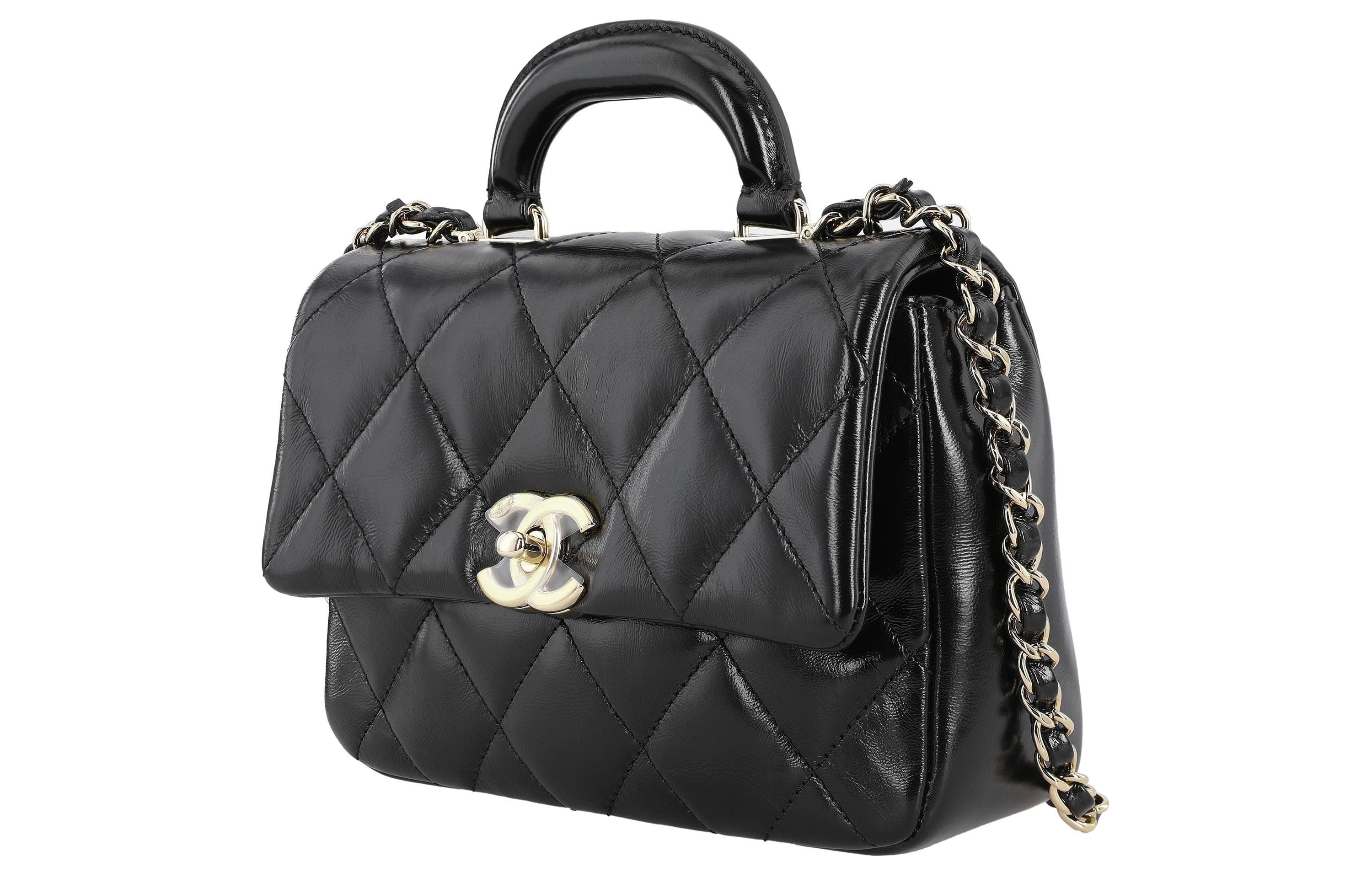CHANEL Polished Lambskin Flap Bag, Shoulder Bag, Crossbody Bag Women's Black