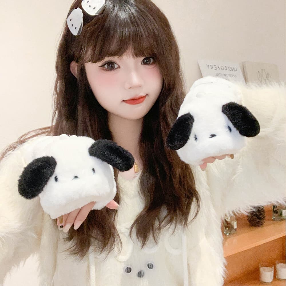 Sanrio Pacha Dogs Женские вязаные перчатки из полиэстера