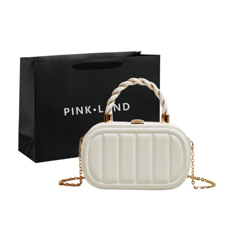 PINK·LAND Портативная сумка через плечо из искусственной кожи, обычная женская, черная/белая