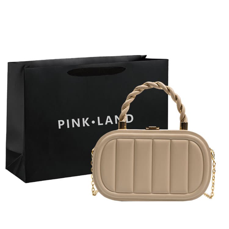 PINK·LAND Портативная сумка через плечо из искусственной кожи, обычная женская, черная/белая