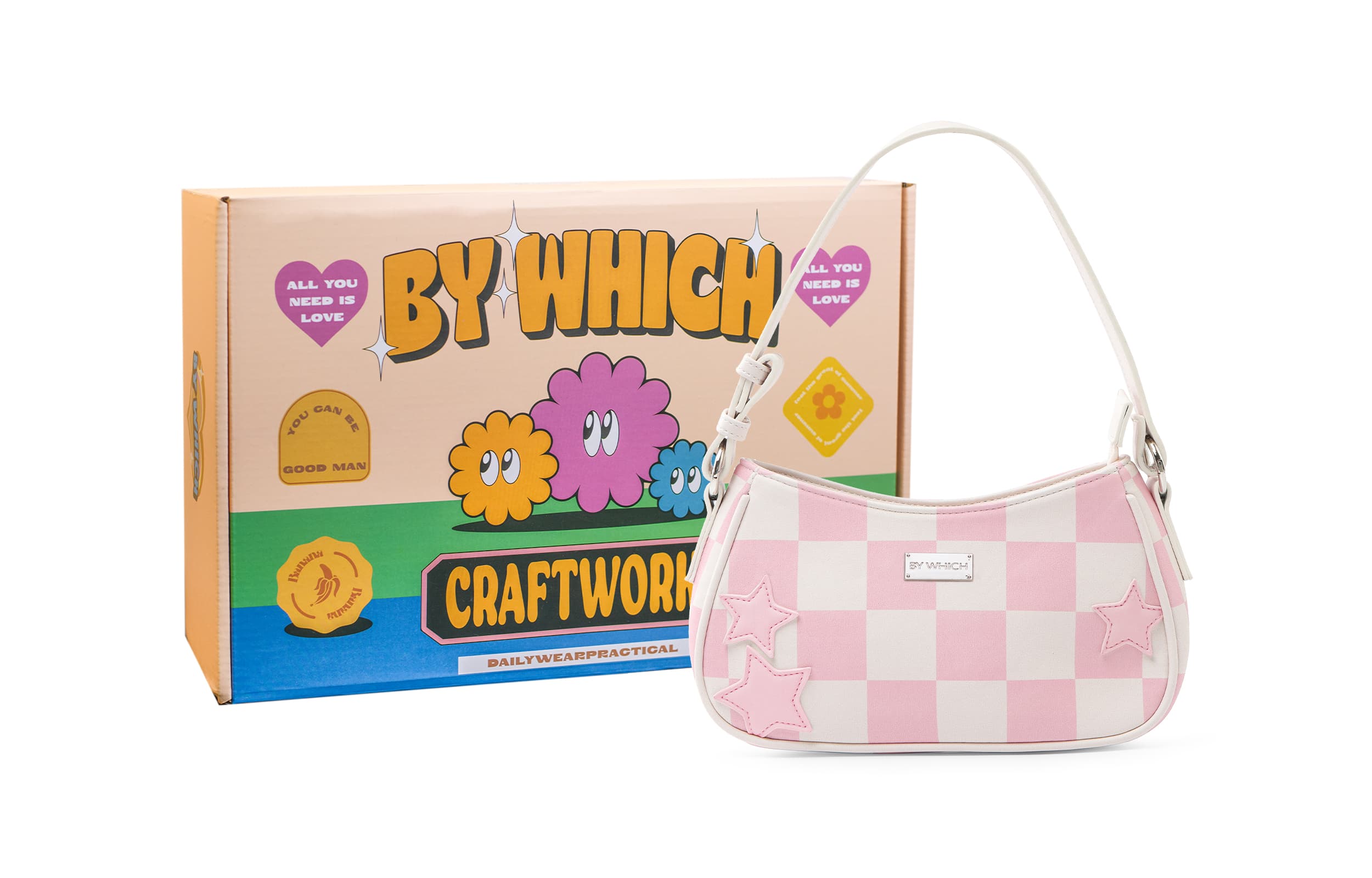 Bywhich PU One Shoulder Bag Women's Pink