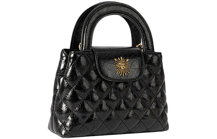 VANESSA HOGAN Женская сумка через плечо Helios Series из коровьей кожи с ромбовидной сеткой, экрю/черный