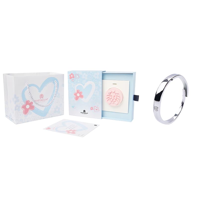 Rastaclat Серебряный Блеск Обсидиана Маленький Лев Китайский Стиль Браслет Из Бисера Унисекс Черный