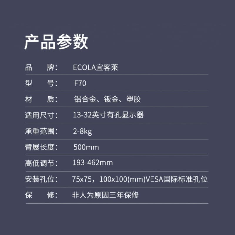 ECOLA Мониторные кронштейны