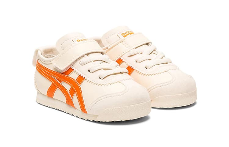 Onitsuka Tiger MEXICO 66 Нескользящая спортивная повседневная обувь с низким берцем Оранжево-белая обувь для младенцев и малышей