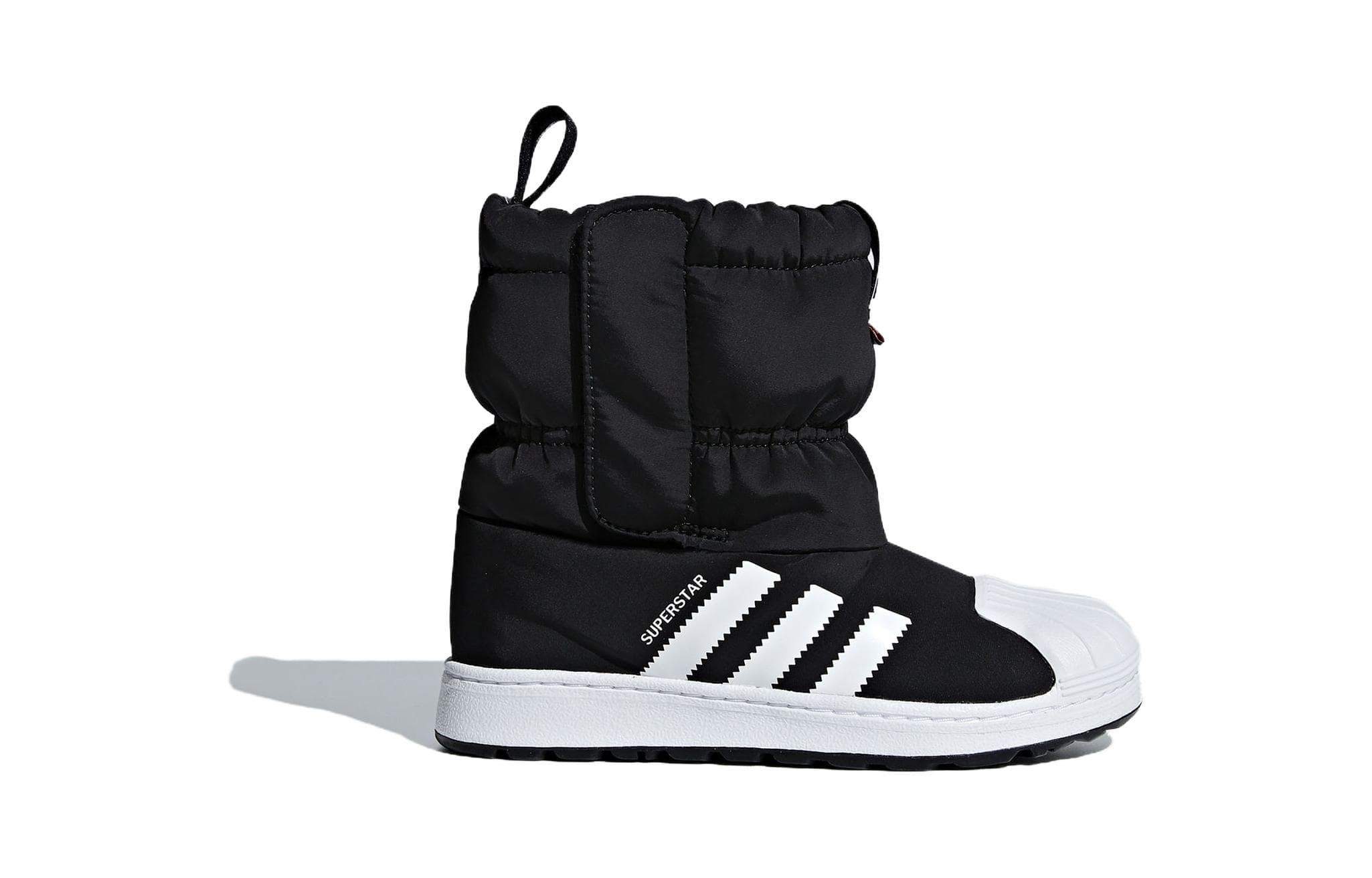 Детские сапоги до колена Adidas Originals Superstar Series, черные, белые, для детей от 3 до 7 лет