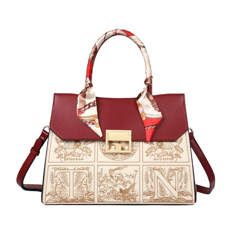 Сумка TUCANO из коровьей кожи, большая женская, бордового цвета