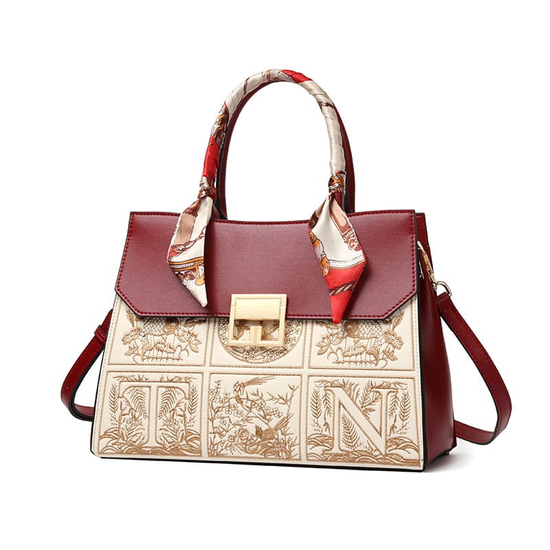 Сумка TUCANO из коровьей кожи, большая женская, бордового цвета