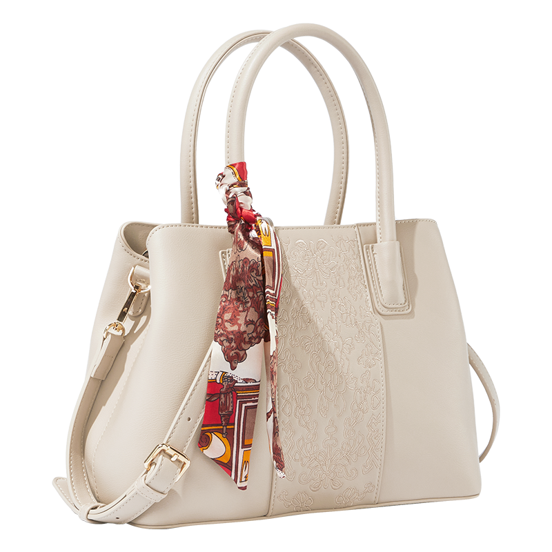 Женская сумка YEARCON из синтетической кожи цвета экрю/бордового/абрикоса