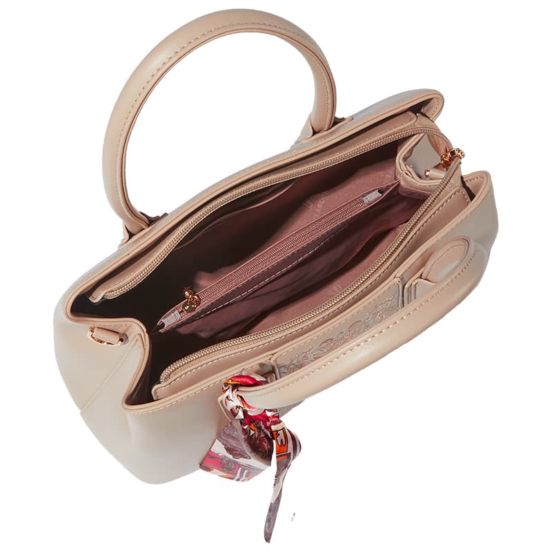 Женская сумка YEARCON из синтетической кожи цвета экрю/бордового/абрикоса