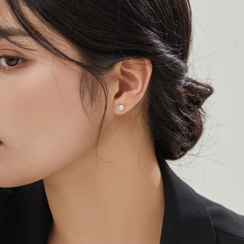 QIMEILA 999 изящные серебряные серьги-гвоздики унисекс