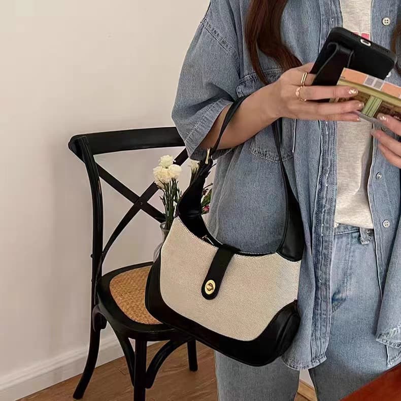 PINK·LAND Холщовая сумка, обычная женская сумка через плечо