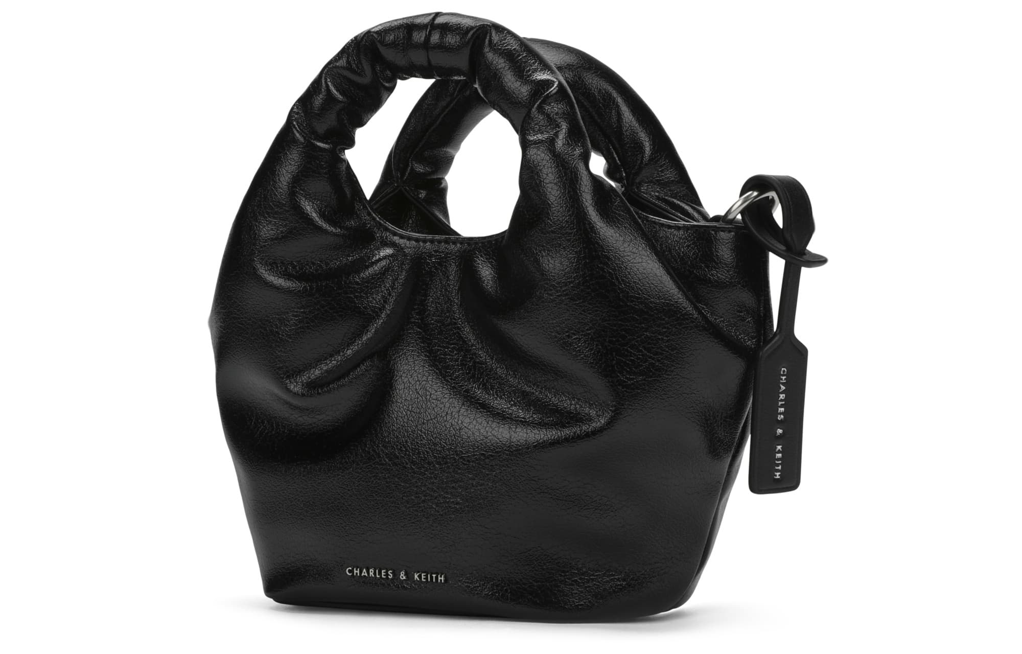 CHARLES&KEITH Сумки-ведра из искусственной кожи Сумка через плечо Сумка через плечо Малый размер Женская нуар черная