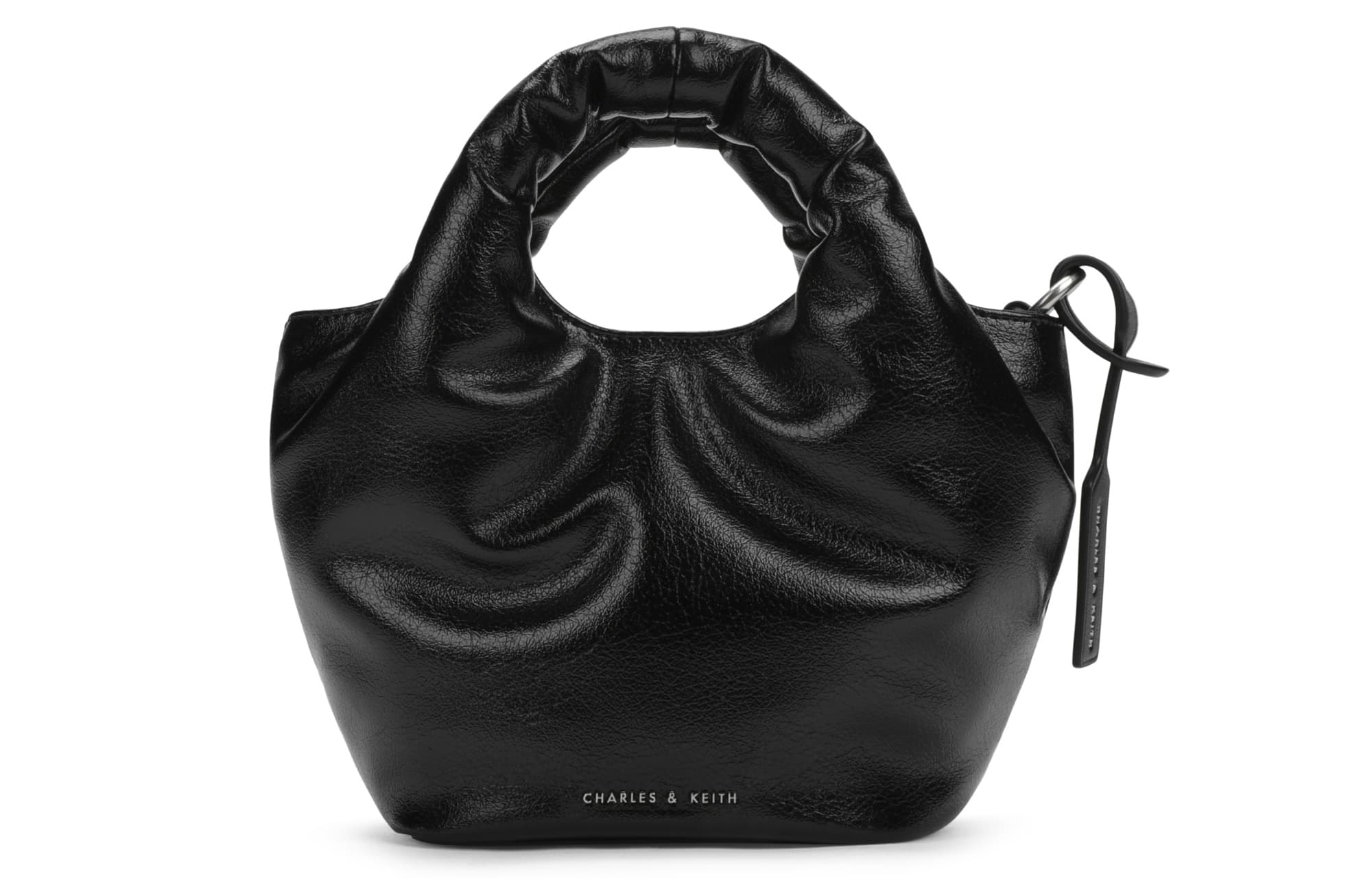 CHARLES&KEITH Сумки-ведра из искусственной кожи Сумка через плечо Сумка через плечо Малый размер Женская нуар черная