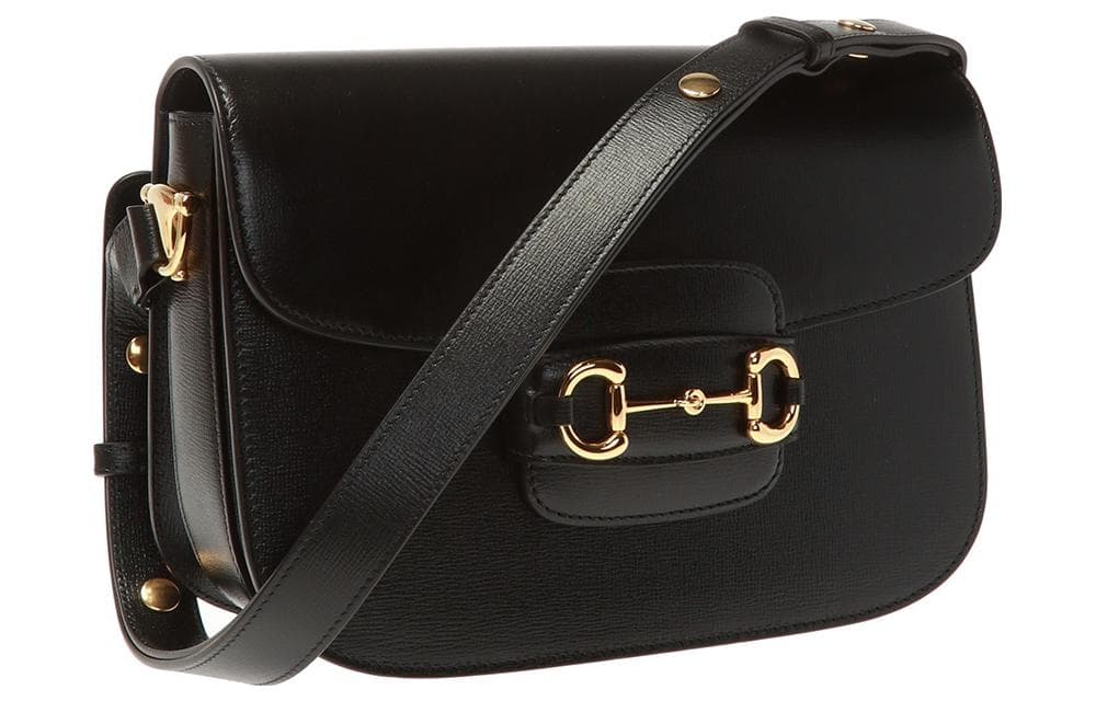 GUCCI Horsebit 1955 Кожаная сумка через плечо Женская черная сумка через плечо