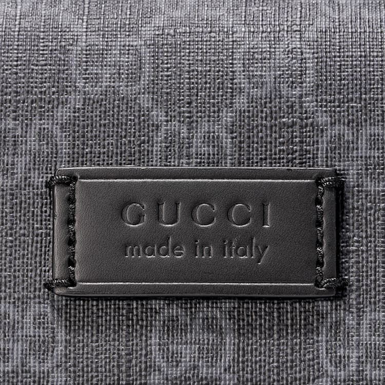 Мужская поясная сумка GUCCI Canvas с кожаной сумкой, черная