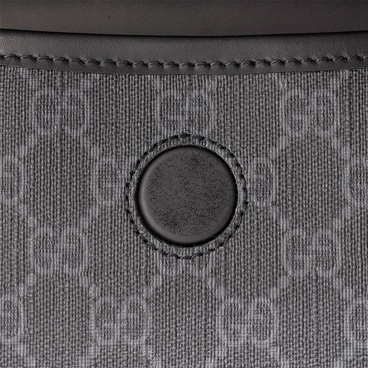 Мужская поясная сумка GUCCI Canvas с кожаной сумкой, черная