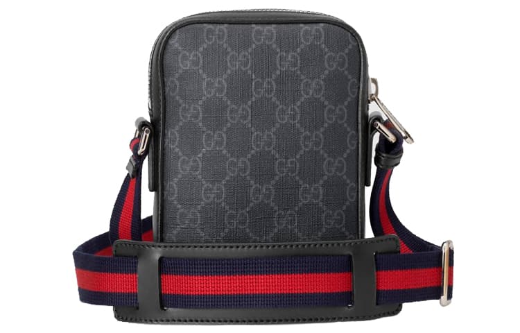 GUCCI Canvas с кожаной сумкой через плечо, сумка через плечо, мужская сумка через плечо, черный, серый цвет