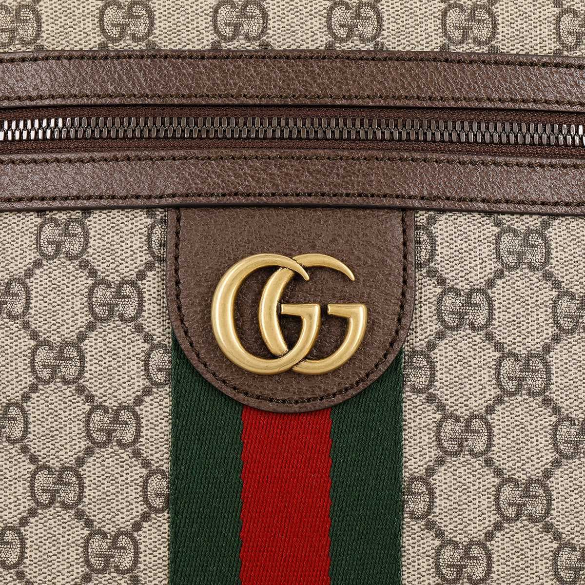 Маленькая сумка-мессенджер GUCCI Ophidia Бежевый/Эбеновый клен