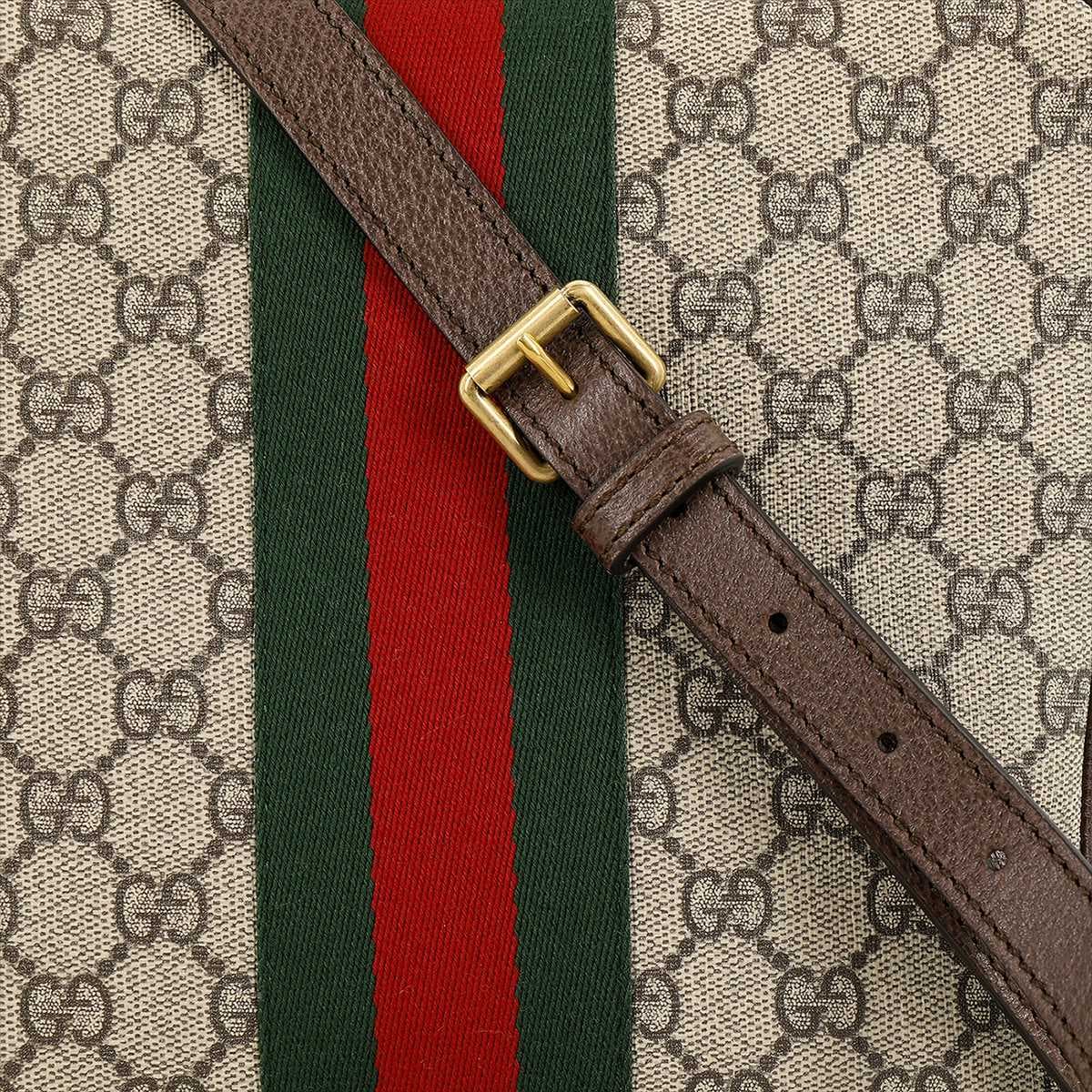 Маленькая сумка-мессенджер GUCCI Ophidia Бежевый/Эбеновый клен