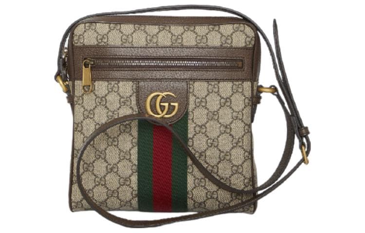 GUCCI Ophidia Small Messenger Bag Beige/Ebony Maple