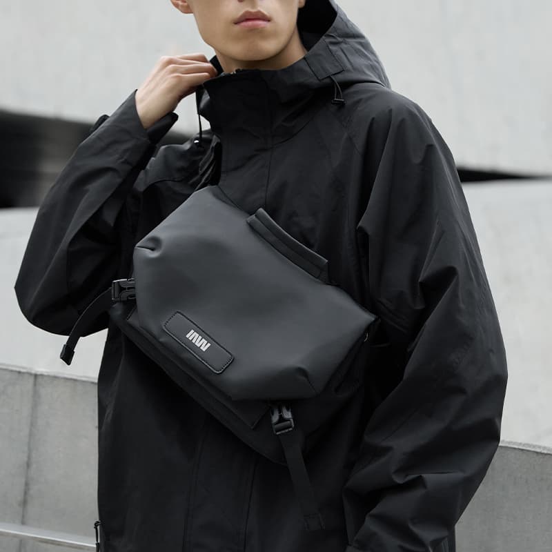 SEPTWOLVES ПВХ с оксфордской байкерской сумкой, слинг-сумкой, сумкой через плечо, QPL Regular унисекс, черный