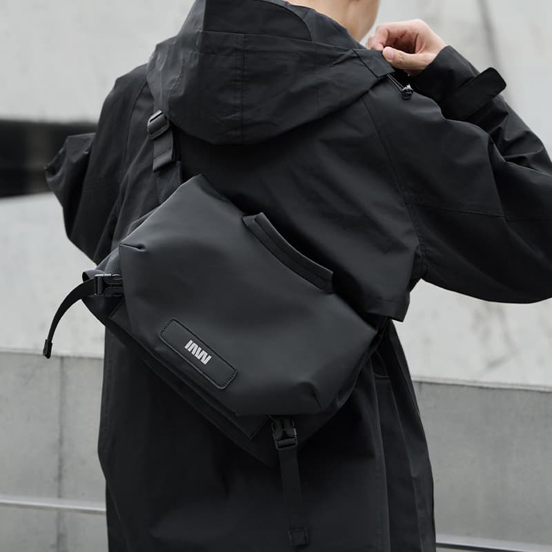 SEPTWOLVES ПВХ с оксфордской байкерской сумкой, слинг-сумкой, сумкой через плечо, QPL Regular унисекс, черный