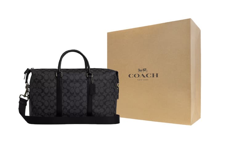 Женская сумка Boston из холста с покрытием и телячьей кожей COACH Ellery, дорожная сумка, сумка, сумка через плечо, сумка через плечо