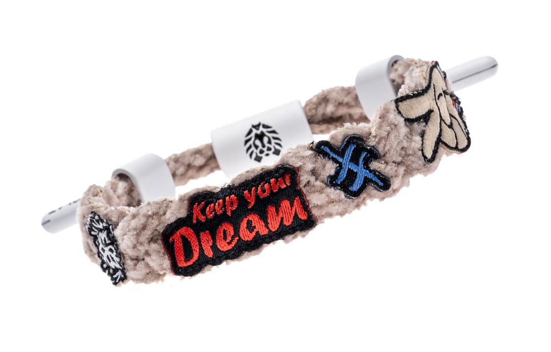 Rastaclat Маленький плетеный браслет из синели с изображением льва унисекс, синий умбра