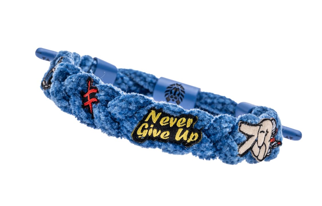 Rastaclat Маленький плетеный браслет из синели с изображением льва унисекс, синий умбра