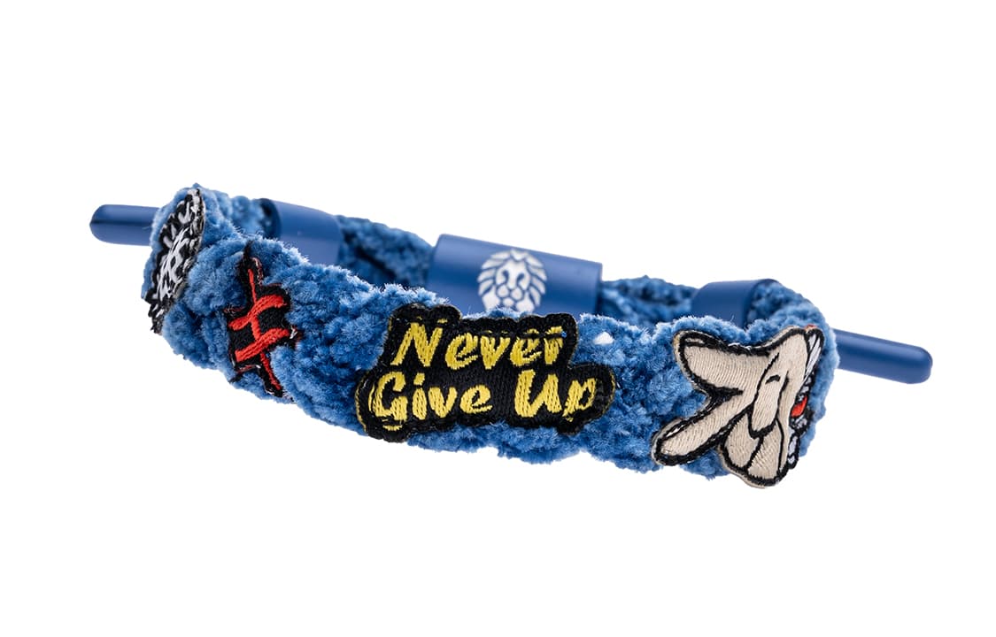 Rastaclat Маленький плетеный браслет из синели с изображением льва унисекс, синий умбра