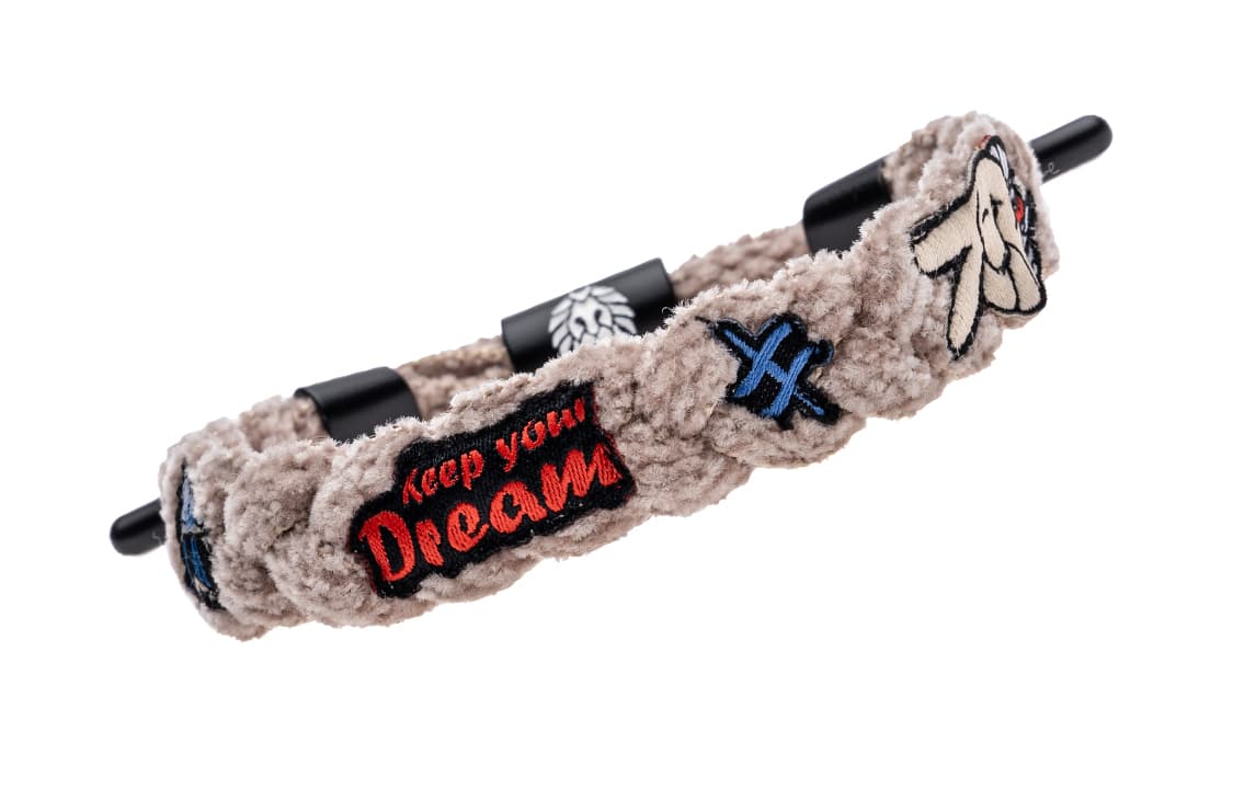 Rastaclat Маленький плетеный браслет из синели с изображением льва унисекс, синий умбра