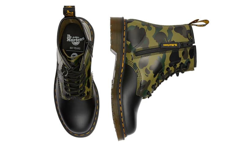 Dr. Martens A Bathing Ape X Dr. Martens 1460 на молнии, камуфляж