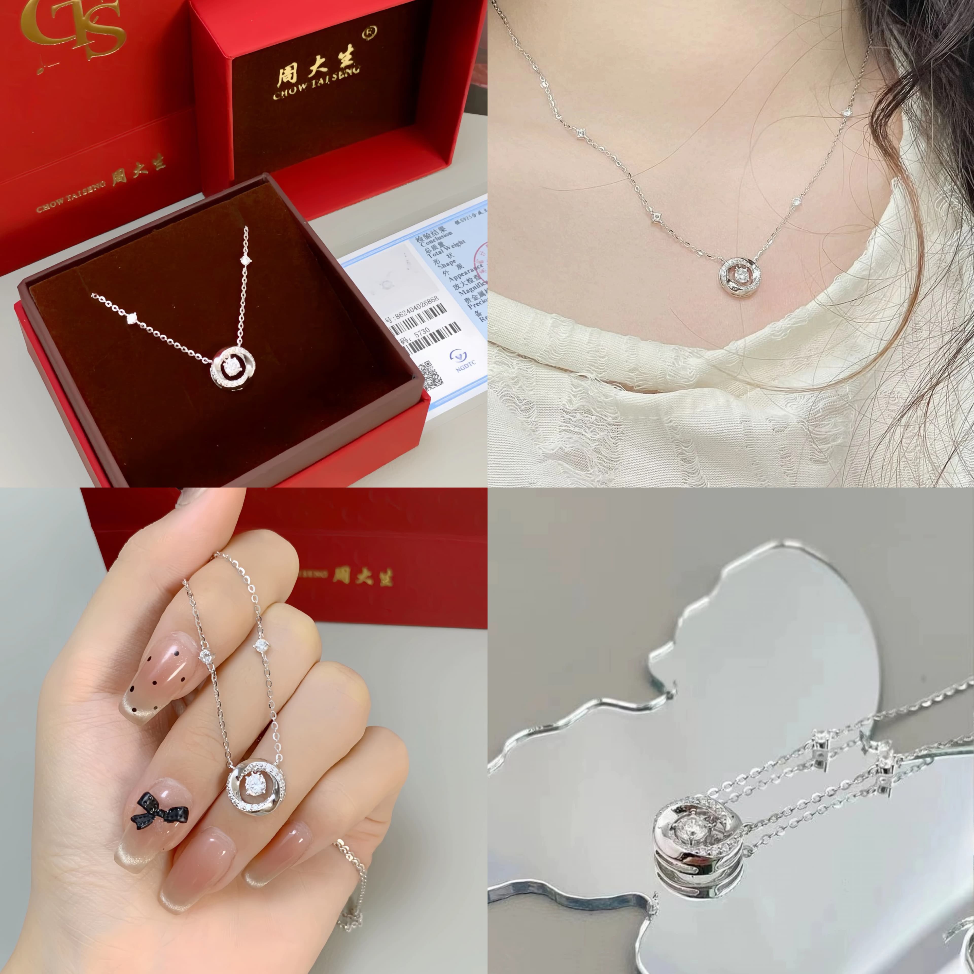 CHOW TAI SENG S925 Серебряные ожерелья женские