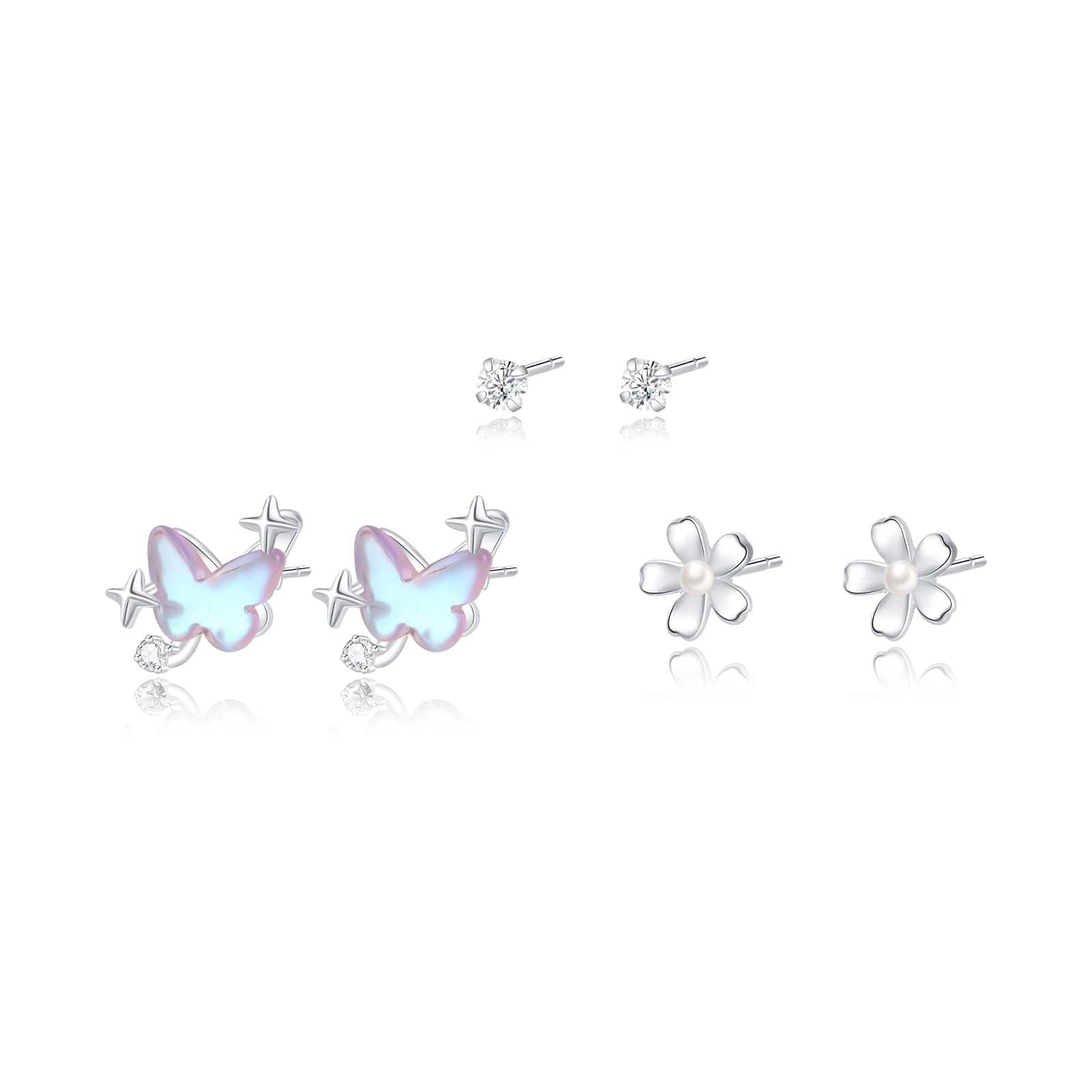 Женские серьги-гвоздики со сверкающими стразами TEEX