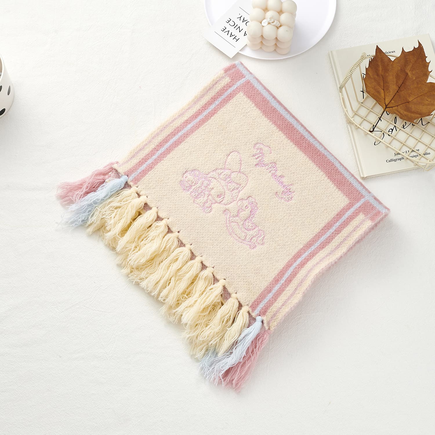 Sanrio My Melody Cinnamoroll вязаные шарфы из полиэстера унисекс