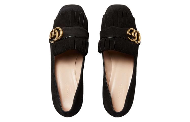 GUCCI Женские туфли на высоком каблуке на массивном каблуке 5,5 см, черные