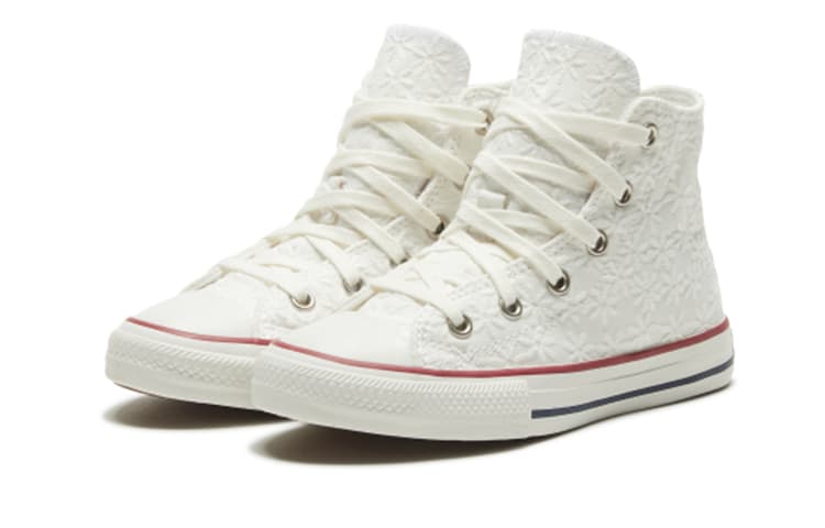 Высокие детские парусиновые туфли Converse Chuck Taylor All Star, белые для детей от 3 до 7 лет