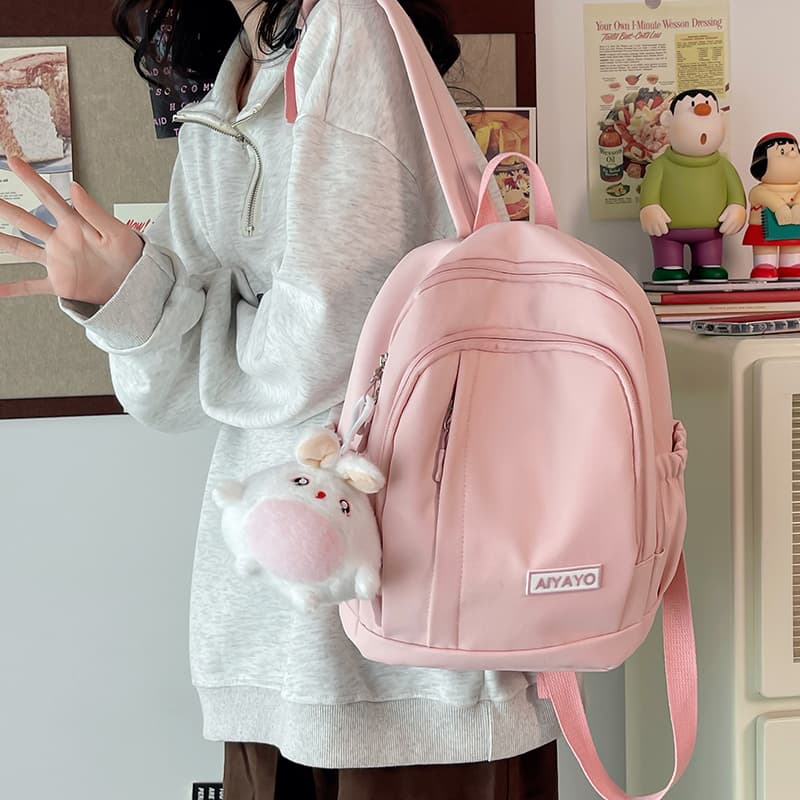 Рюкзак OUZIHUANG из нейлона, большой, унисекс, розовый/синий/белый/черный/желтый/зеленый