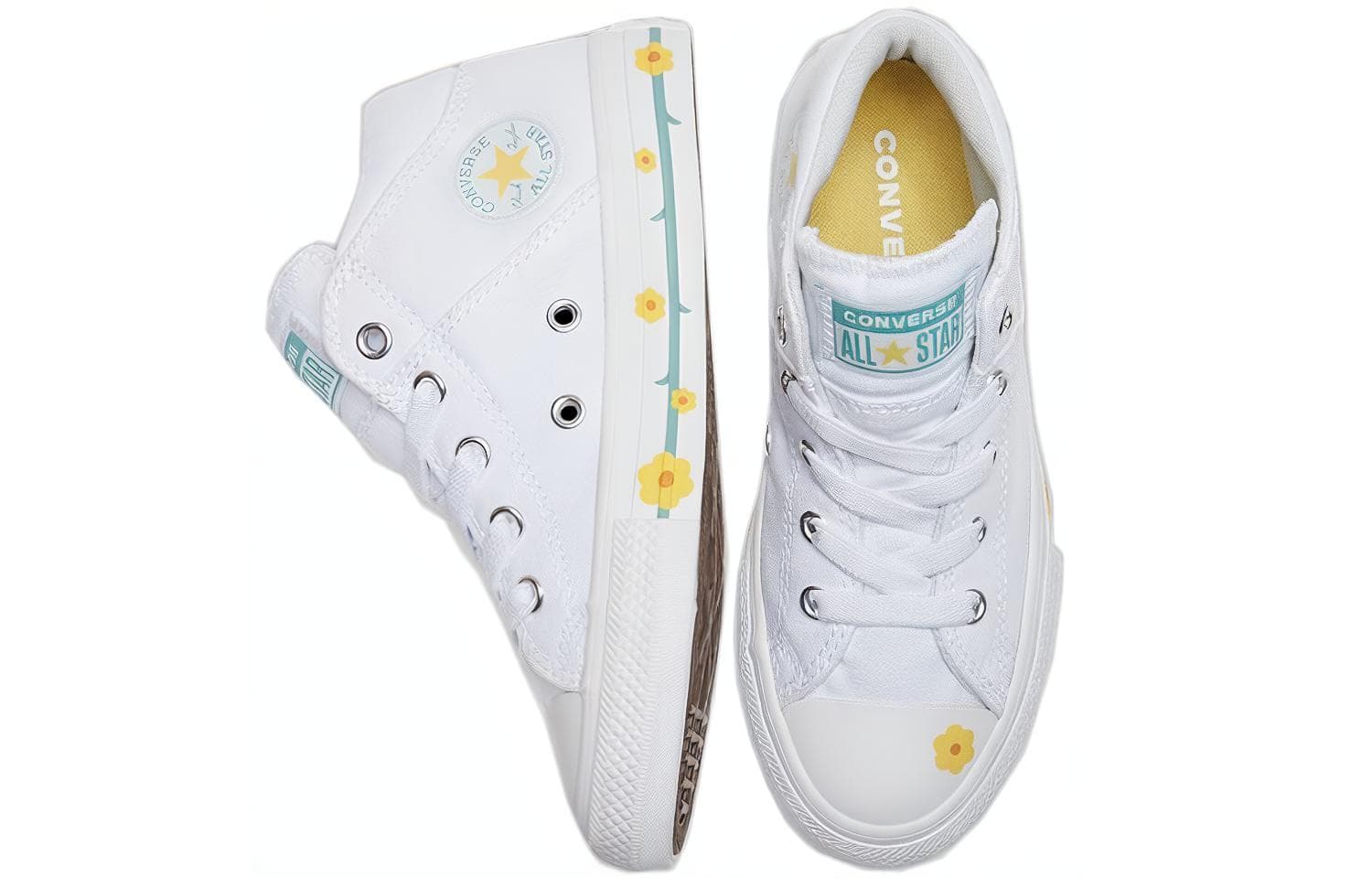 Туфли Converse All Star со средним верхом, белые, для детей от 3 до 7 лет